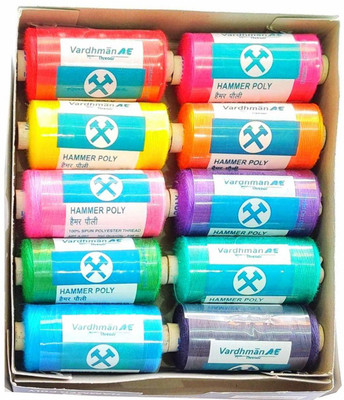 Shree Shyam 10 Tube Reels Multicolored Thread(800 m Pack of10)