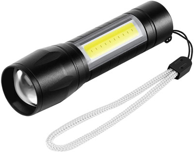 Geek Lab Torch Flashlight + COB Sidelight Q5 Torch(Black, 10 cm, Rechargeable)