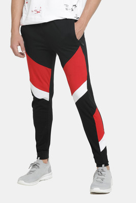 MANIAC Colorblock Men Black, Red Track Pants