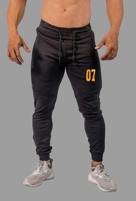 KIZAAR Solid Men Black Track Pants