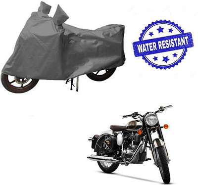 RPSENTTERPR Waterproof Two Wheeler Cover for Royal Enfield(Classic Chrome, Grey)