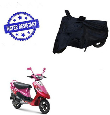 saanvi Two Wheeler Cover for TVS(Scooty Pep+, Black)