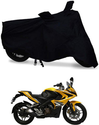 THE REAL ARV Waterproof Two Wheeler Cover for Bajaj(Pulsar RS 200, Black)