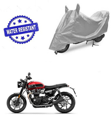 saanvi Two Wheeler Cover for Triumph(Twin, Silver)