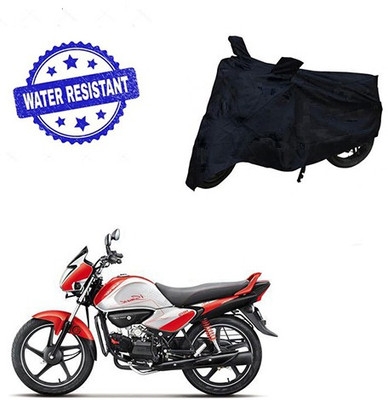 saanvi Two Wheeler Cover for Hero(Splendor I Smart, Black)