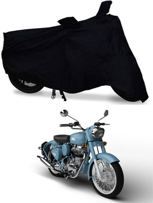 Amozkart Two Wheeler Cover for Royal Enfield(Squadron Blue, Black)