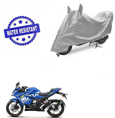 saanvi Two Wheeler Cover for Suzuki(Gixxer SF, Silver)