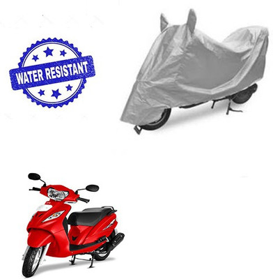 RPSENTTERPR Waterproof Two Wheeler Cover for TVS(Wego, Silver)
