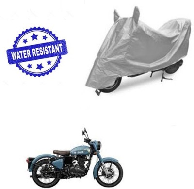 saanvi Two Wheeler Cover for Royal Enfield(Classic 350, Silver)