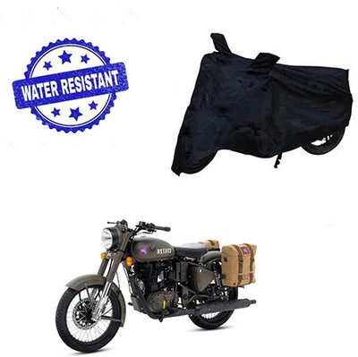 saanvi Two Wheeler Cover for Royal Enfield(Classic 500, Black)