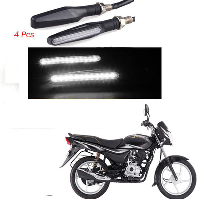 BRPEARl Front, Rear LED Indicator Light for Bajaj Platina(White)