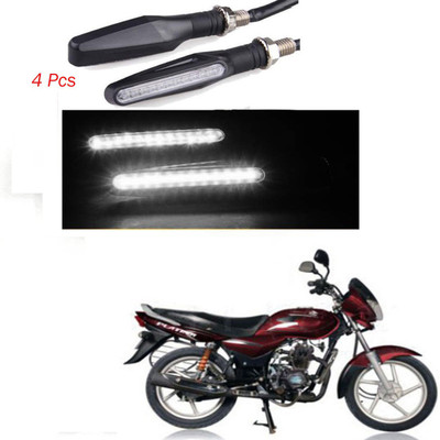 BRPEARl Front, Rear LED Indicator Light for Bajaj Platina 100 DTS-i(White)