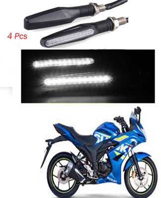 BRPEARl Front, Rear LED Indicator Light for Suzuki Gixxer(White)