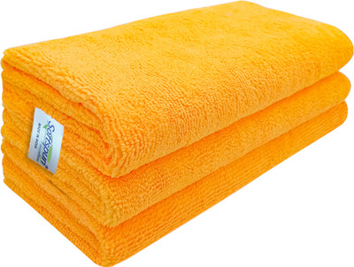 SOFTSPUN Microfiber Cloth - 3 pcs - 40x40 cms - 340 GSM Orange_a11 Dry Microfiber Cleaning Cloth(3 Units)