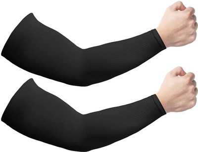 AENON FASHION Cotton, Nylon Arm Sleeve For Men & Women(Free, Black)