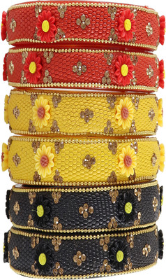 NMII Glass Zircon Bangle Set(Pack of 6)