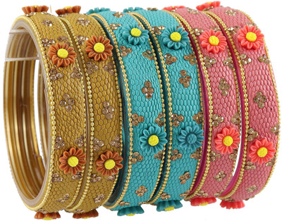 NMII Glass Zircon Bangle Set(Pack of 6)