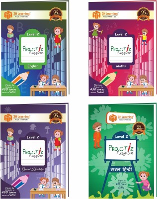3H Learning’s UKG/KG 2 -336 Pages-Early Learning Read,Write & Practice- 4 books combo- PractiZ fun@home [4-6 Yrs] (English/ Mathematics/ Hindi/GK) curated for complete year’s syllabus for Kindergarten(Paperback, 3H Learning)