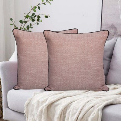 Dekor World Abstract Cushions & Pillows Cover(Pack of 2, 60 cm*60 cm, Beige)