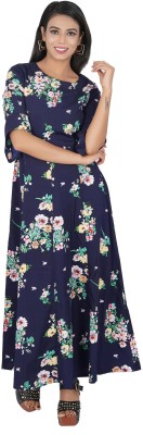 RAIKWAR Women Maxi Blue Dress