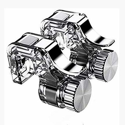 Viraan Mobile Phone Game Joystick Fire Aim Button Trigger R11 Shooter Metal Key Gamepad Sensitive Shoot/aim with 2 pair finger sleeves  Gaming Accessory Kit(Silver, For Android)