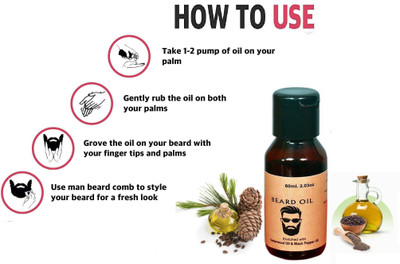 tanvi27 Pro Nourishing Mooch & Beard Oil For Men For Thicker & Longer Beard Hair Oil(60 ml)