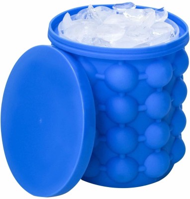 UVKU 1 L Plastic, Silicone Ice Cube Maker Genie Silicone ML-0729 Ice Bucket(Blue)