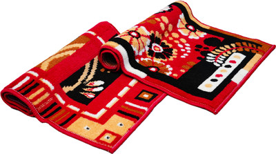 SWAGAT Polyester Floor Mat(Multicolor, Large, Pack of 2)