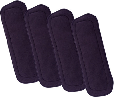 The Little Lookers 5 Layer Bamboo Charcoal Inserts/Liners/Pads/Cloth Diaper Liner/Wetfree Reusable Washable Cotton Diaper Nappy Inserts/Charcoal Pads for Baby Cloth Diapers (Charcoal Insert, Pack Of 4)