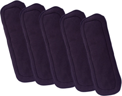 The Little Lookers 5 Layer Bamboo Charcoal Inserts/Liners/Pads/Cloth Diaper Liner/Wetfree Reusable Washable Cotton Diaper Nappy Inserts/Charcoal Pads for Baby Cloth Diapers (Charcoal Insert, Pack Of 5)