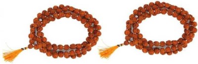 LETNIX Rudraksha Mala with 108 Beads in 6 mm Wood Pack of 2 Wood Chain Wood Chain