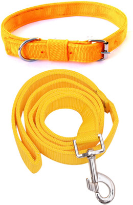 UDAK Dog Belt Combo of Yellow Dog Collar & Leash Specially for Under 30kg Dog Collar & Leash(Small, Yellow)