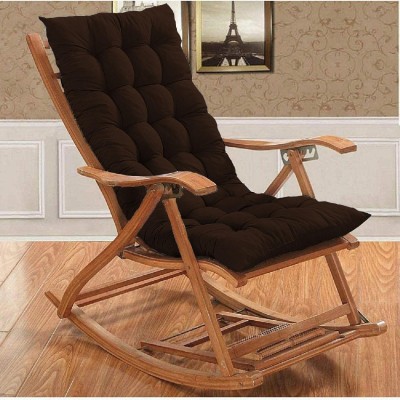 Daddy Cool Rocking Chair Cushion Polyester Fibre Solid Chair Pad Pack of 1(Brown)