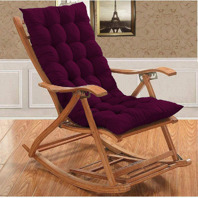 Daddy Cool Polyester Fibre Solid Chair Pad Pack of 1(Wine)