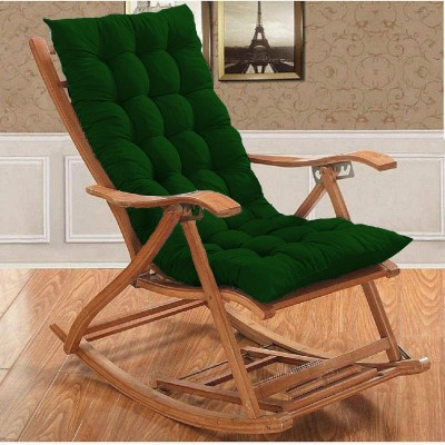 Daddy Cool Rocking Chair Cushion Polyester Fibre Solid Chair Pad Pack of 1(Dark Green)