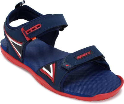 Sparx SS 473 Men Sandals(Navy, Red , 8)