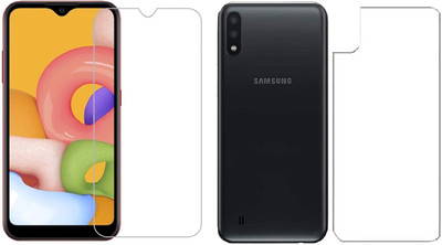 ELEF Front and Back Tempered Glass for SAMSUNG Galaxy A01 Front Premium Tempered Glass Back Flexible Trink 0.3mm(Pack of 2)