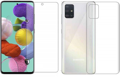ELEF Front and Back Tempered Glass for SAMSUNG Galaxy A51 Front Premium Tempered Glass Back Flexible Trink 0.3mm(Pack of 2)