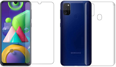 ELEF Front and Back Tempered Glass for SAMSUNG Galaxy M21 Front Premium Tempered Glass Back Flexible Trink 0.3mm(Pack of 2)
