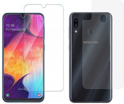 ELEF Front and Back Tempered Glass for SAMSUNG Galaxy A40 Front Premium Tempered Glass Back Flexible Trink 0.3mm(Pack of 2)