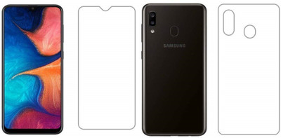 ELEF Front and Back Tempered Glass for SAMSUNG Galaxy A20 Front Premium Tempered Glass Back Flexible Trink 0.3mm(Pack of 2)