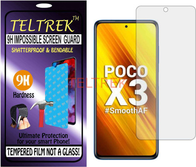 TELTREK Tempered Glass Guard for MI POCO X3 (Flexible, Unbreakable)(Pack of 1)