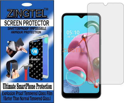 ZINGTEL Tempered Glass Guard for LG Q51 (Flexible, Unbreakable)(Pack of 1)