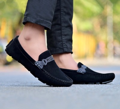 FOGGY Suede Leather Loafers For Men(Black)