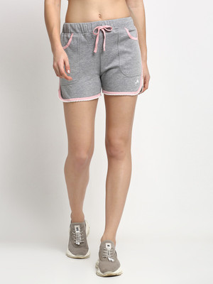 moonaah Solid Women Multicolor Basic Shorts