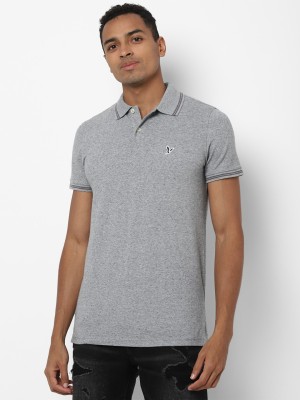 American Eagle Outfitters Solid Men Polo Neck Grey T-Shirt