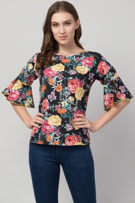 Hive91 Casual 3/4 Sleeve Printed Women Multicolor Top