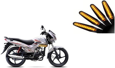 Buras Front, Rear LED Indicator Light for Mahindra Centuro(Yellow)