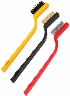 cloudnation Set of 3 Pcs Gas Cleaning Mini Wire Brush Cleaning Kitchen Handle Scratch Brush(Pack of 3)