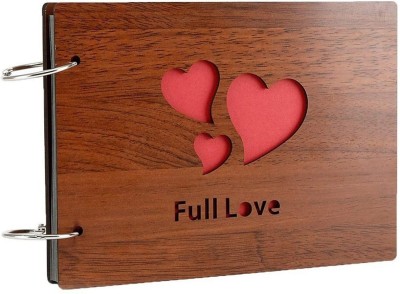 trendy homes Full Love Wooden Scrapbook Photo Album for Memorable Gift on Boyfriend Girlfriend Husband Wife Spouse Birthdays, Valentines Day, Anniversary, Monthsary for Couples Album Album(Photo Size Supported: 14x20 cm)